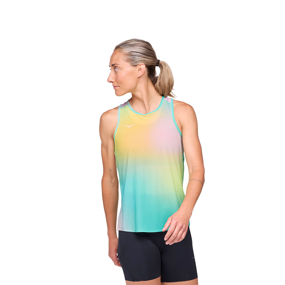 Regata Hoka Airolite Run Print Feminina - Colorido - imagem 1